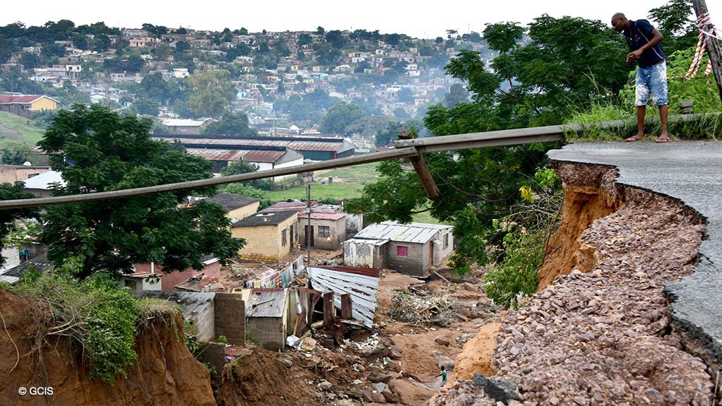 Flood damage to roads in KZN