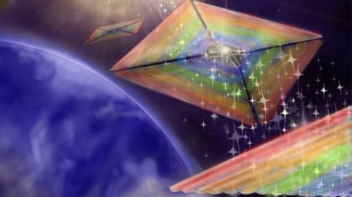 An artist’s impression of diffractive solar sails