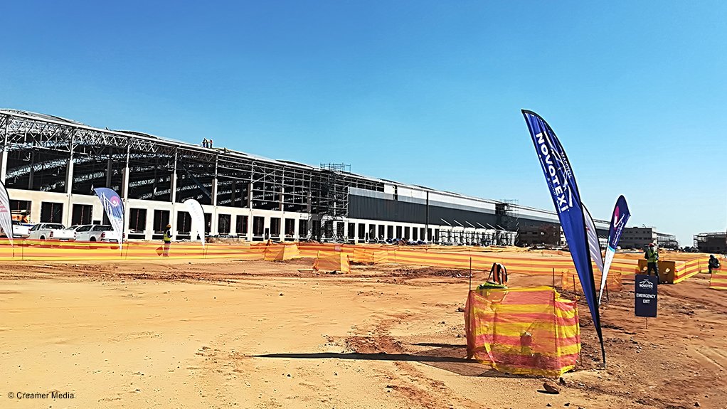 The roof being installed at Pick n Pay's new warehouse in Kempton Park, Gauteng