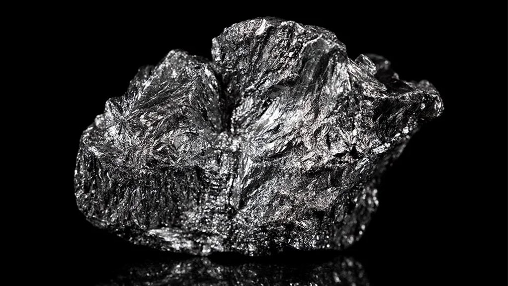 A raw piece of black graphite ore