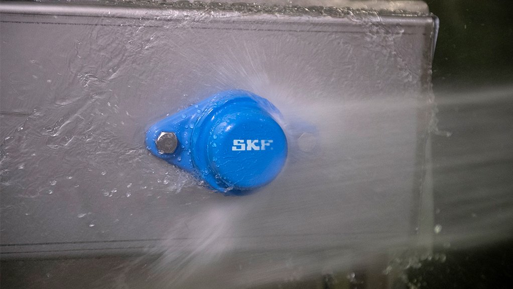 Image of SKF's Food Line ball bearing to show that they are SKF's Food Line ball bearings are designed to withstand frequent wash-downs with corrosive cleansing agents 