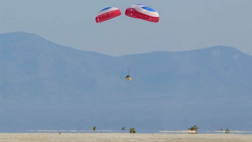 The Starliner touches down at the White Sands Missile Range in the US State of New Mexico