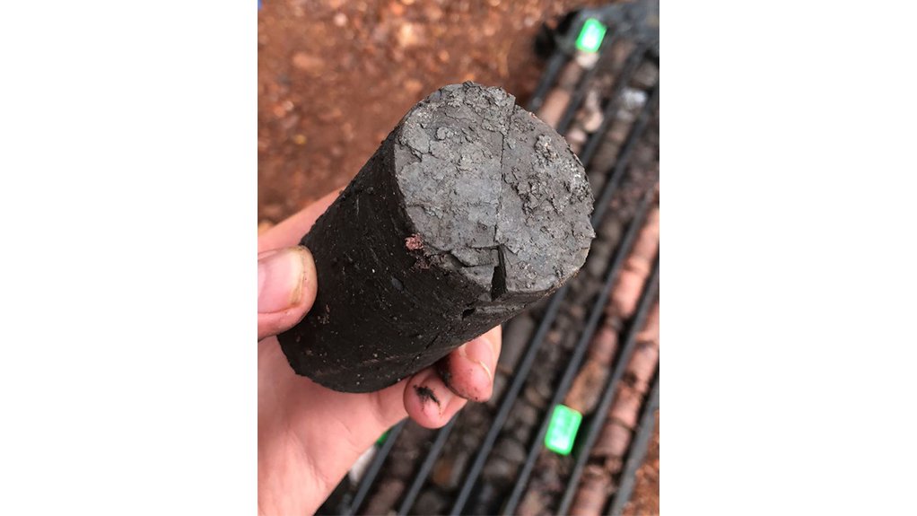 An image of the K.Hill project's manganese core sample