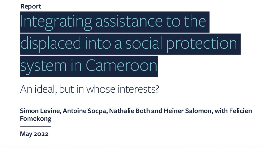 Integrating assistance to the displaced into a social protection system in Cameroon. An ideal, but in whose interests?