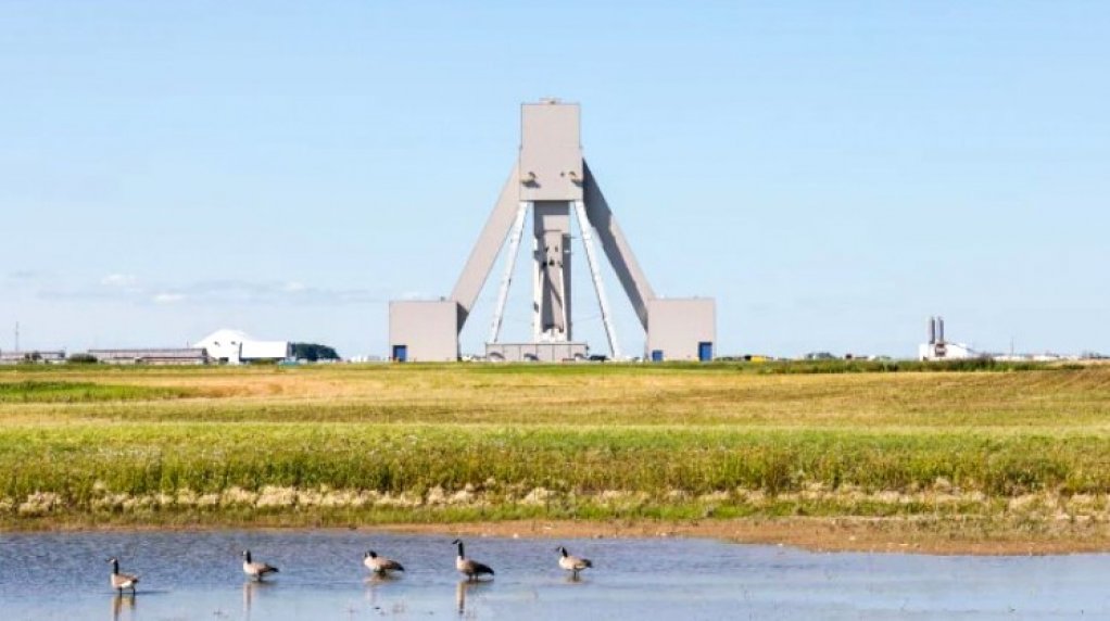 An image of the headgear of the Jansen mine in Canada