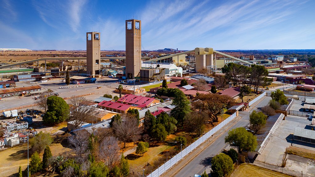 An aerial view of the Great Noligwa mine which is one of three mines that form Moab Khotsong