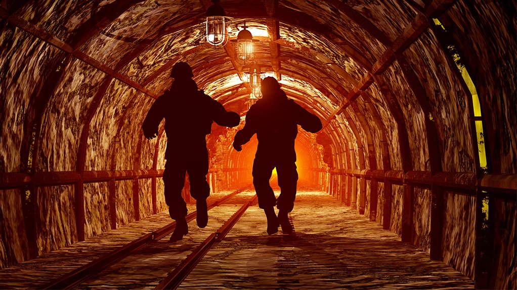 An image of miners underground 