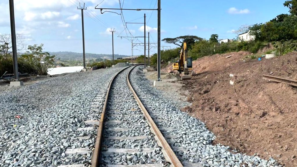 A repaired railway line in KwaZulu-Natal