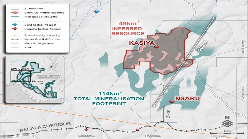 Location map of the Kasiya rutile project