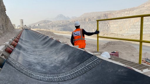 Pic of the company's Super-Screw in use at a quarry conveyor belt