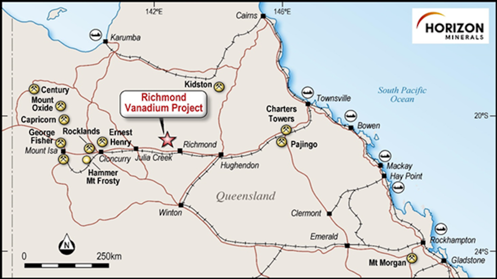 Location map of the Richmond vanadium project