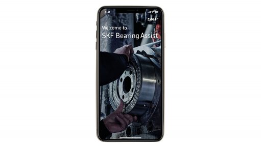 Image of a mobile phone showing 
Bearing Assist  - a new mobile app developed by SKF

