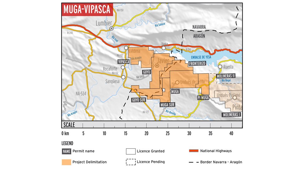 Location map of Muga-Vipasca potash 