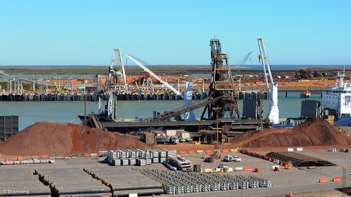 Image shows container ships at Port Hedland