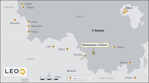 Location map of the Goulamina lithium project