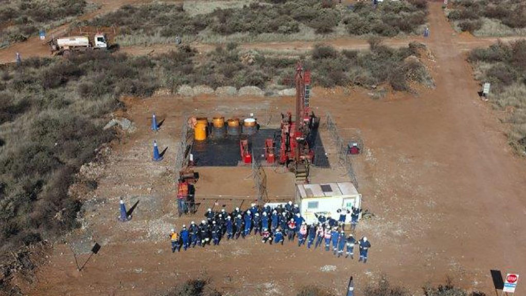 An aerial image of Rosond employees at Kumba Iron mine