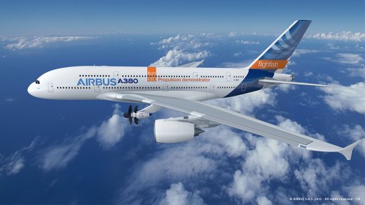 Artist’s impression of the Airbus A380 flying test bed fitted with a CFM RISE engine