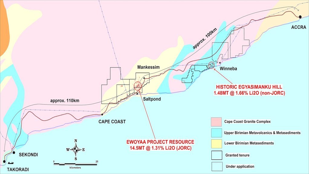 Map of Ewoyaa project resources