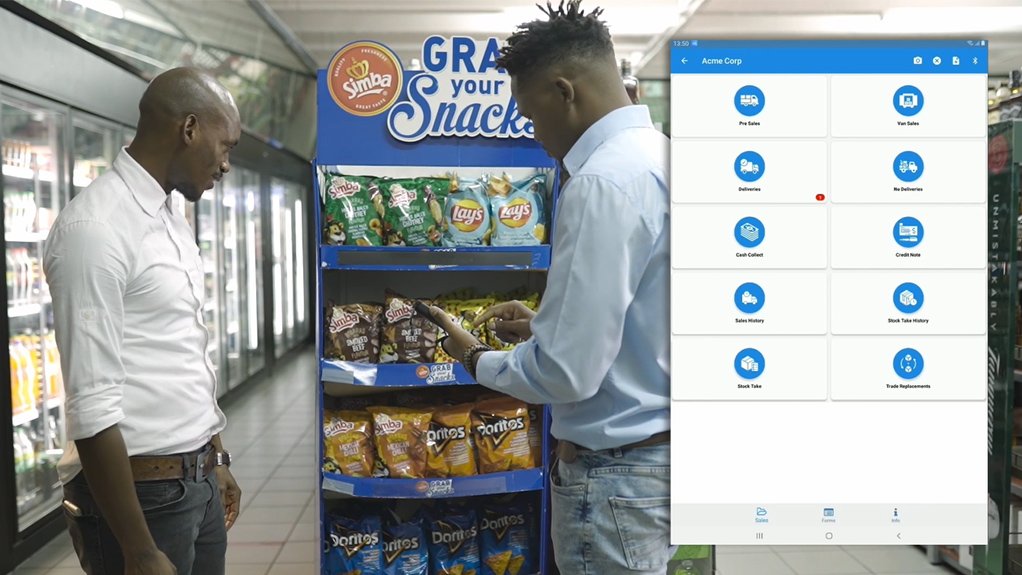 Image of a display of potato chips in a retail store to show that MACmobile has updated FIELDForce with improved functionalities  