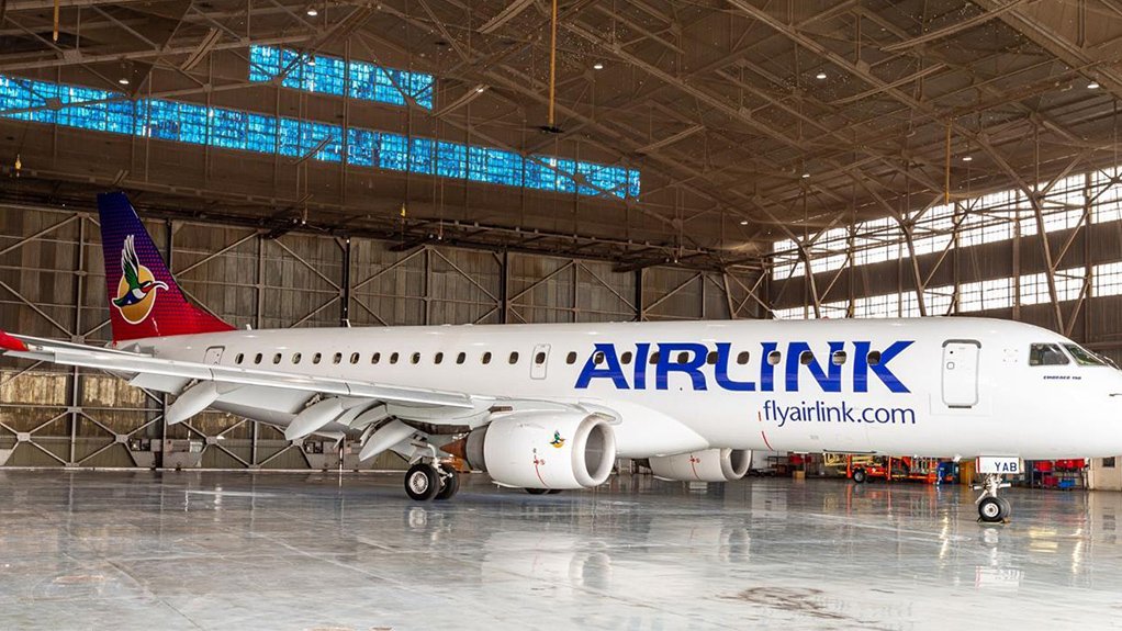 An Embraer E190 airliner of South African operator Airlink