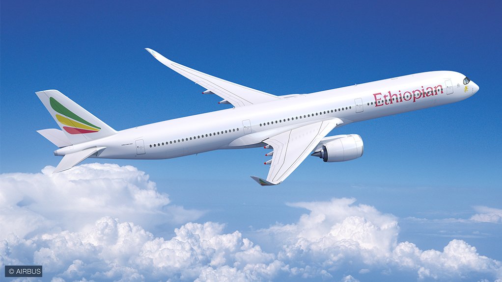 Artist’s impression of an A350-1000 in Ethiopian Airlines livery