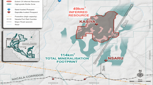 Location map of the Kasiya rutile project