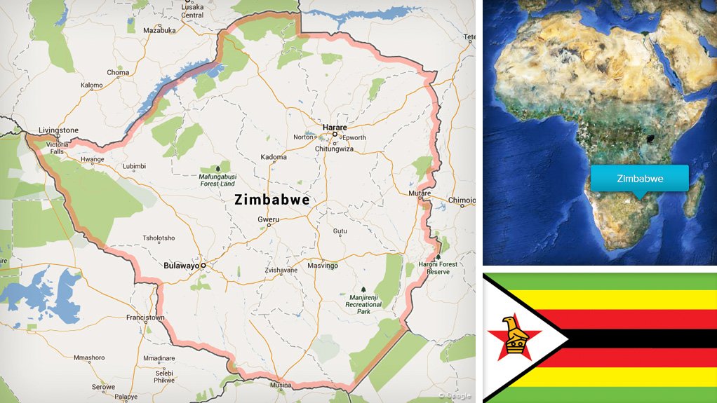 Image of Zimbabwe flag and map