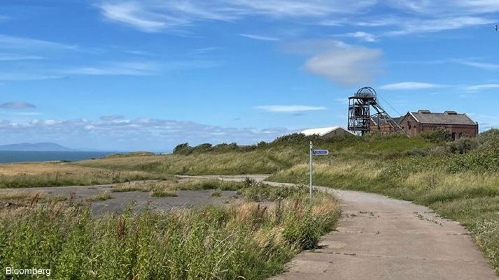 An image of the mine shaft tower at the disused Haig Pit on the proposed site of a new coal mine, in Whitehaven, UK