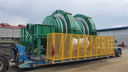  	ON THE ROAD A fully assembled 2.5mx5 m 440kW ball mill being transported to Central America 
