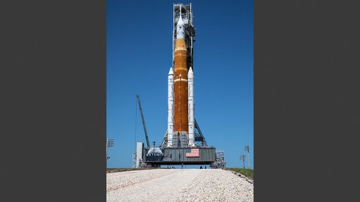 Artemis I photographed on the crawler-transporter, earlier this year
