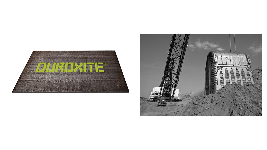 Image of Duroxite overlay product and a mining machine using the product