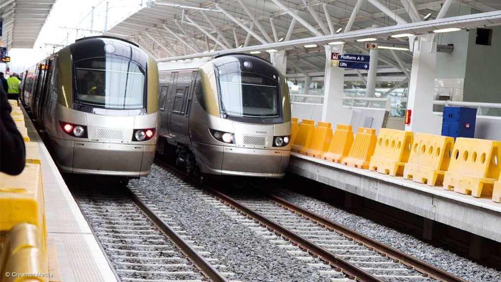 Image of the Gautrain rail coaches