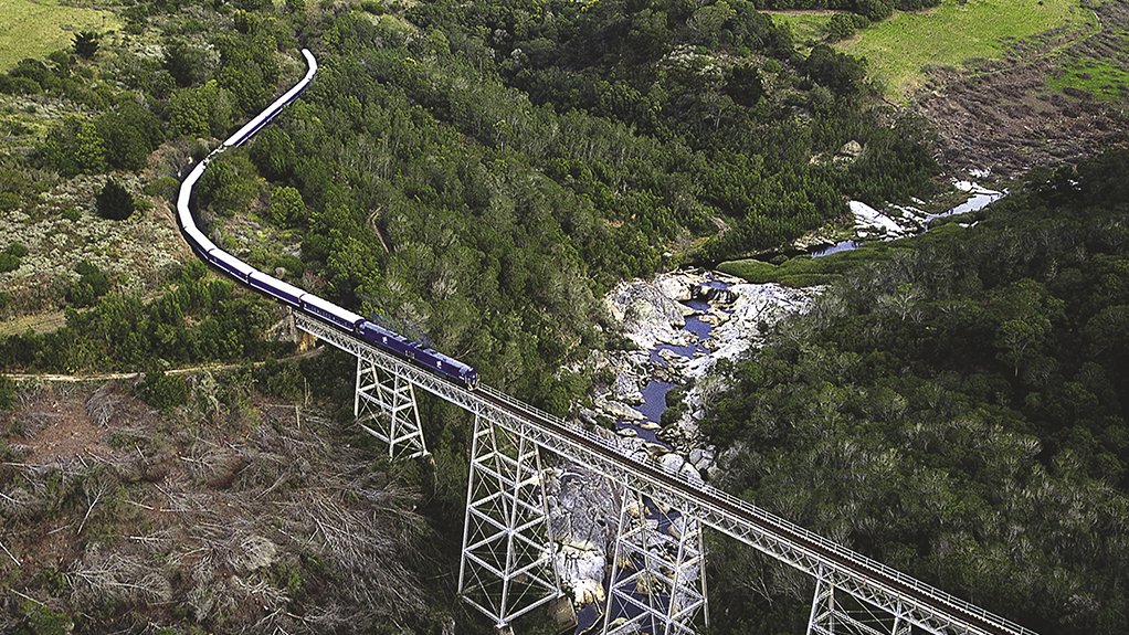 A photo of the Blue Train in operation before services were suspended