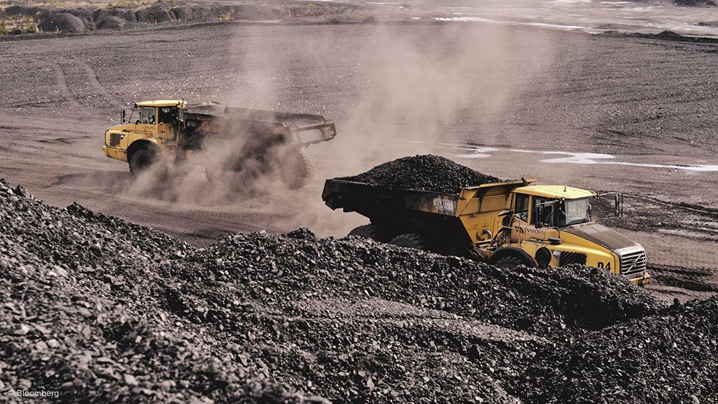An image of coal being mined