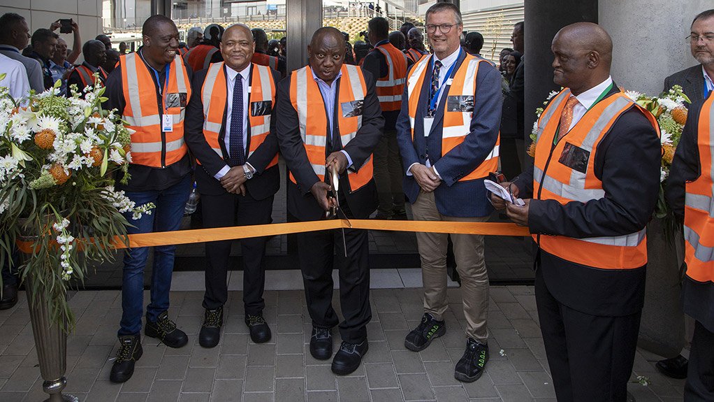 President Cyril Ramaphosa officially opens Sandvik's Khomanani facility