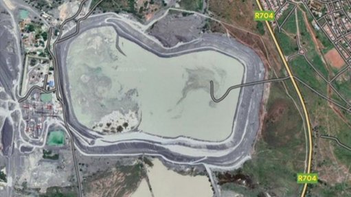 Google map of the Jagersgontein tailings dam, which has burst its banks.