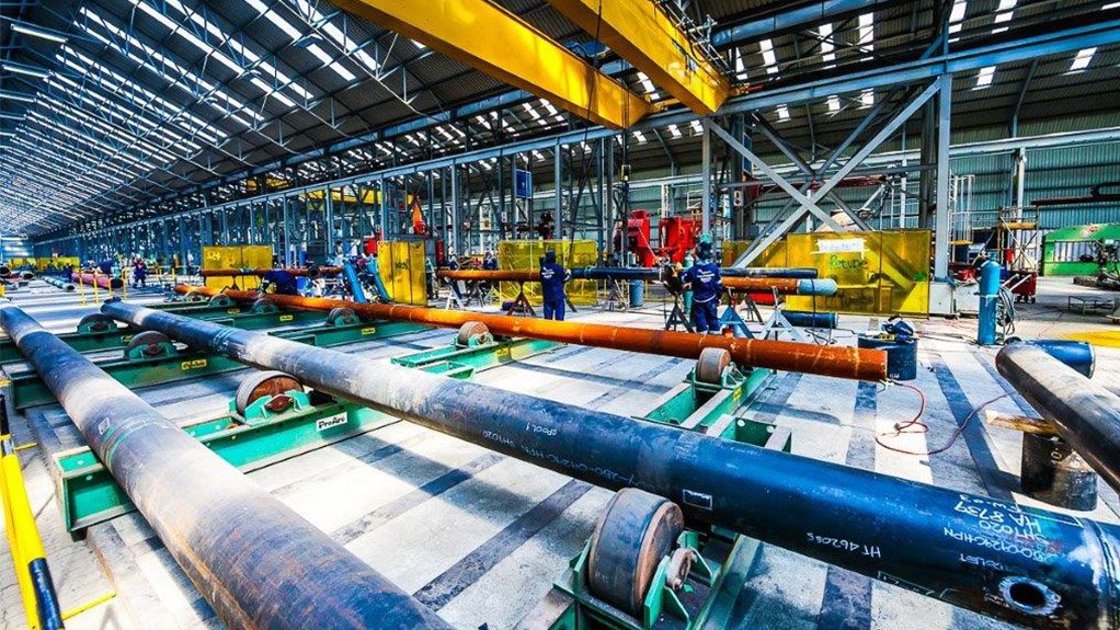 Image of pipes in a factory to show that Hydra Arc manufactures a range of pipes and other products