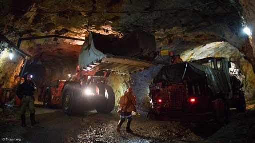 An underground mining operation