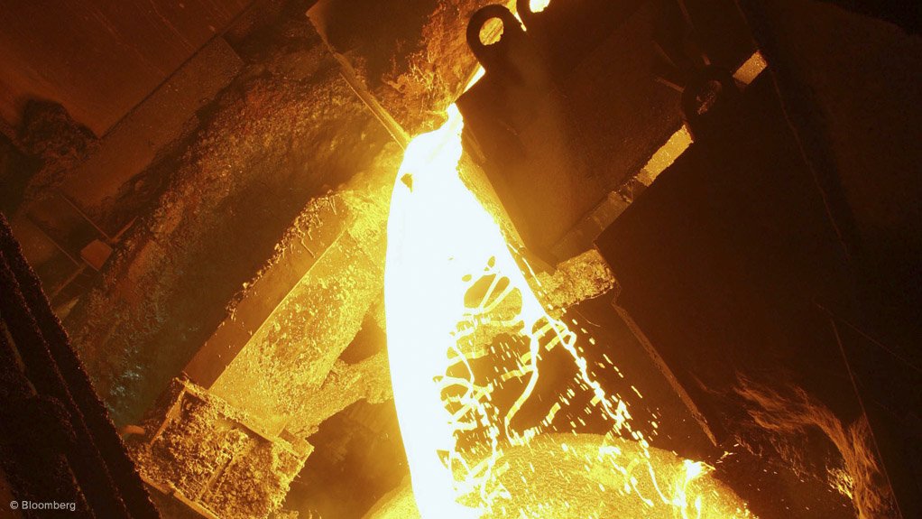 Photo of a steel blast furnace