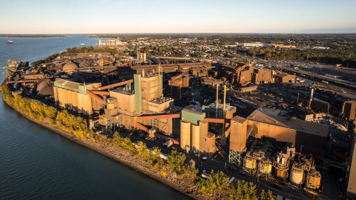 An image of the Rio Tinto Iron and Titanium metallurgical complex in Quebec.