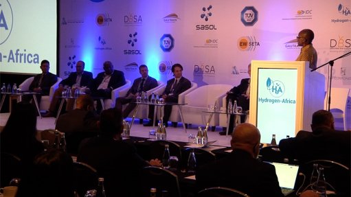 An image showing a panel discussion during the Hydrogen Africa conference 