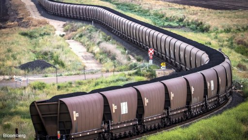 An image of a freight train transports coal in New South Wales, Australia