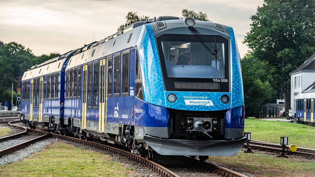 A photo of Alstom's Coradia iLint train