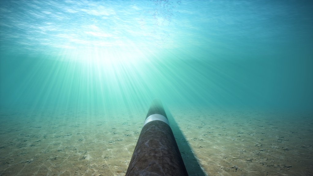 Image of gas pipeline on seabed