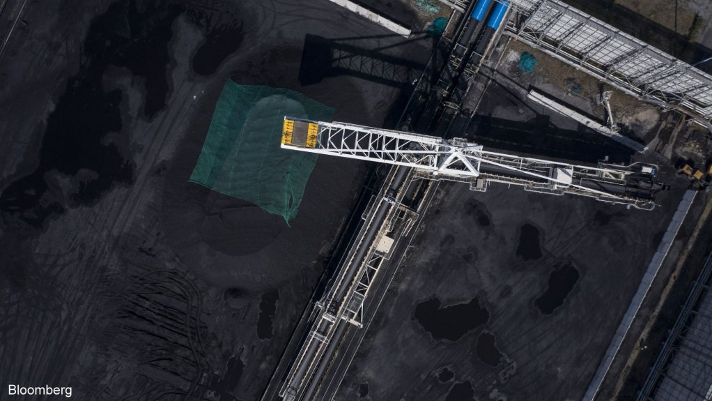 An image of coal at a port in China 