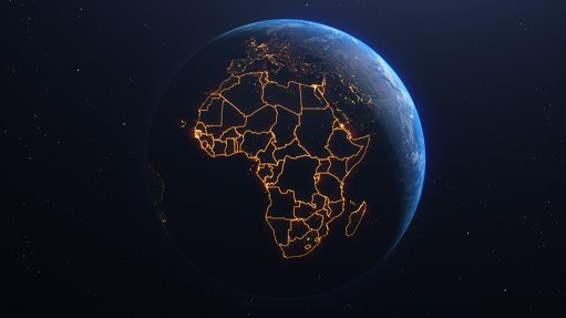 An image depicting the globe with Africa illuminated