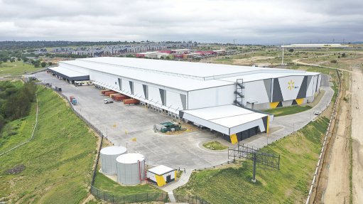 An aerial view of a hugs warehouse and distribution centre designed and built by Massmart