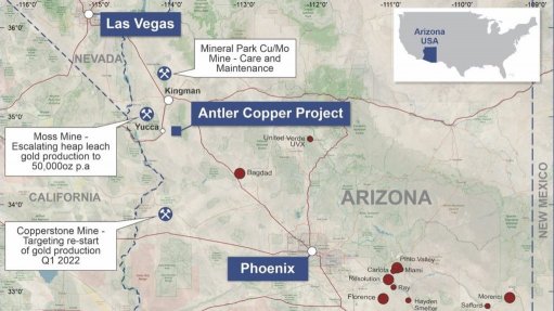Location map of the Antler copper project