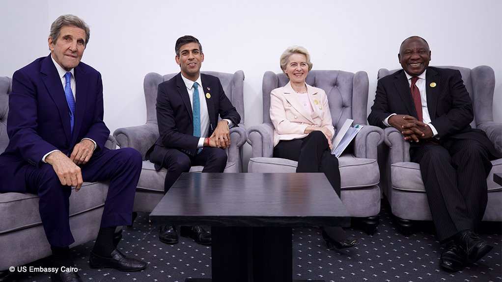 US Special Presidential Envoy for Climate John Kerry; UK PM Rishi Sunak; European Commission President Ursula von der Leyen; South African President Cyril Ramaphosa