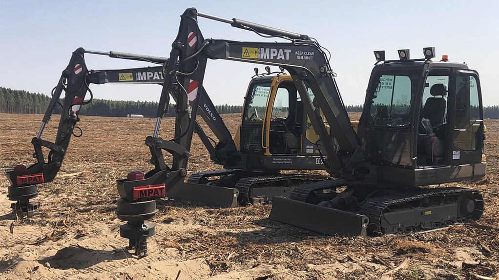 Two Novelquip MPAT pitters – one on the new Volvo EC55D excavator and the other on a Volvo EC55B model